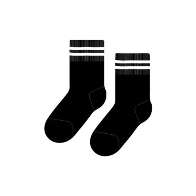 TCIS Ankle Sock (Nursery - 12th std) - Black with White Ring (Pack of 2)