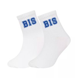 BIS White Semi Crew Socks - White (Pack of 1) 