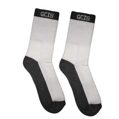 GCIS Crew Socks (Nursery To XII) - White & Grey (Pack Of 3)