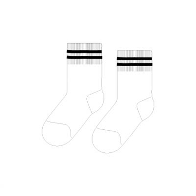 TCIS Ankle Sock (Nursery - 12th std) - White with Black Ring (Pack of 2)